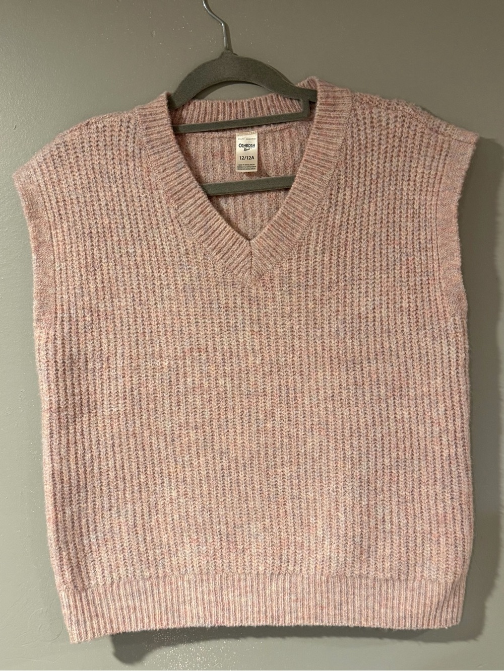 OshKosh B'gosh Soft Pink V-Neck Sweater Vest